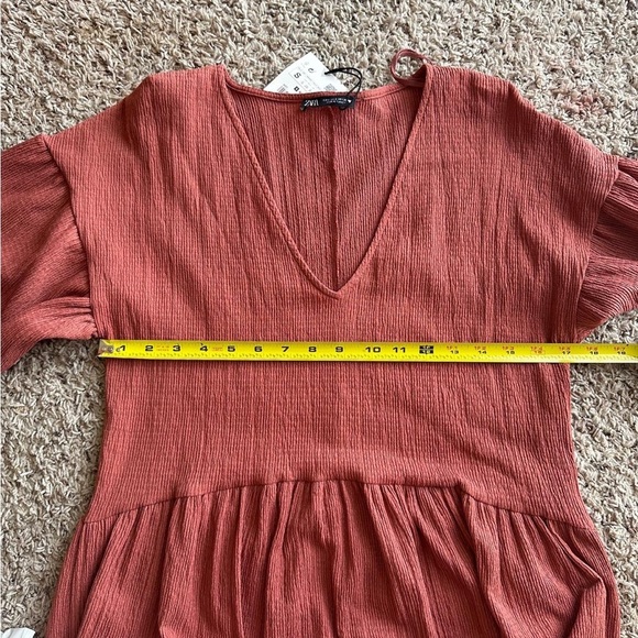 NWT Zara Textured Weave Dress Dusty Rose Size S - Picture 7 of 10